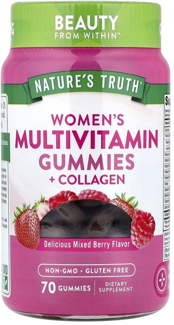 몸관리하세요 겨울입니다 Nature's Truth 여성용 종합비타민 구미젤리 + 콜라겐 맛있는 믹스 베리 구미젤리 70개 특별관리진행, NaturesTruth여성용종합비타민구미젤리콜라겐맛있는, 1개 - 쿠팡