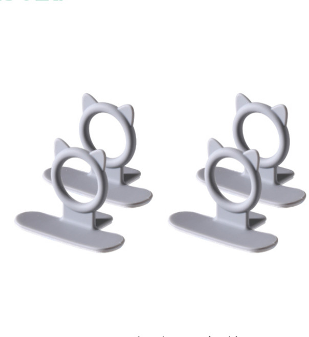 더자카 네코 접착식 실리콘 변기뚜껑 손잡이 4p, 그레이