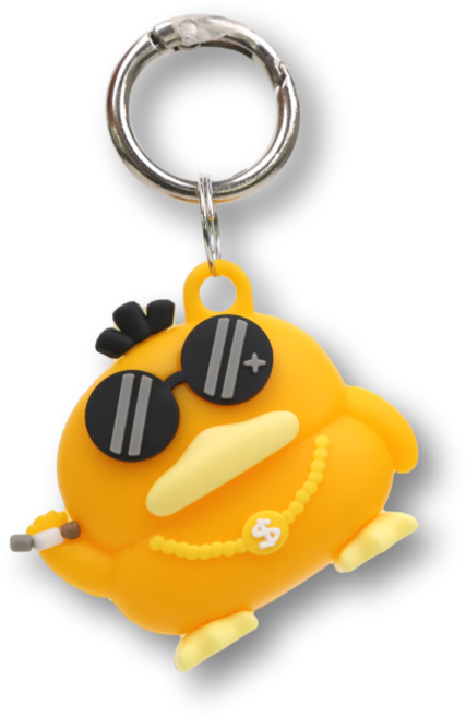 코지박스 에어태그 케이스 충격흡수 캐릭터 키링 홀더, 1개, 힙덕