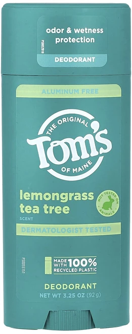 Tom's of Maine 알루미늄 무함유 데오드란트 레몬그라스 티트리 92g(3.25oz), TomsofMaine알루미늄무함유데오드란트레몬그라스티트, 92g, 1개 - 쿠팡