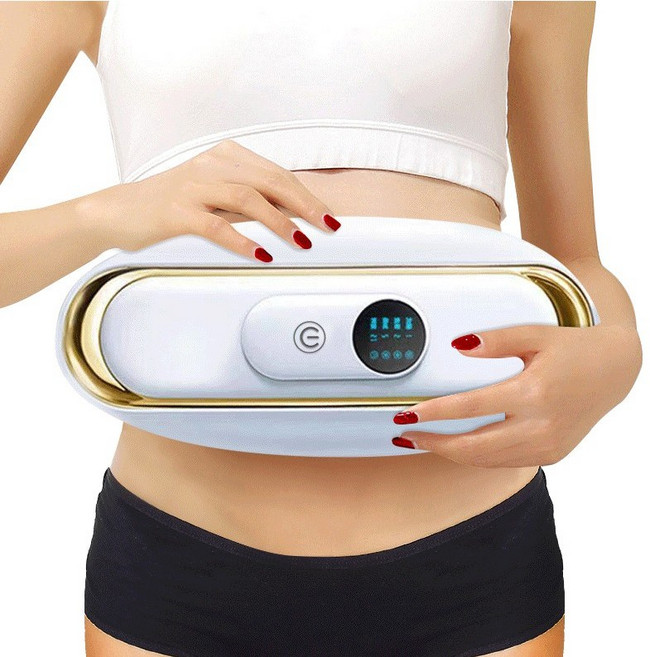유선 복부 마사지 진동 파워 플레이트 온열 온찜질 복부마사지기 마사지벨트, 1개, 화이트