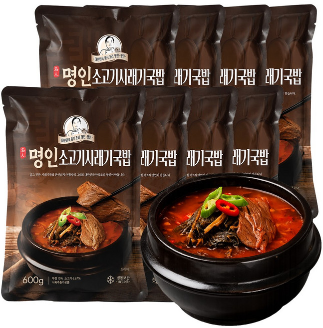 이가네식품 이재수명장 명인의 프리미엄 명인소고기시래기국밥 1-2인분, 8개, 600g