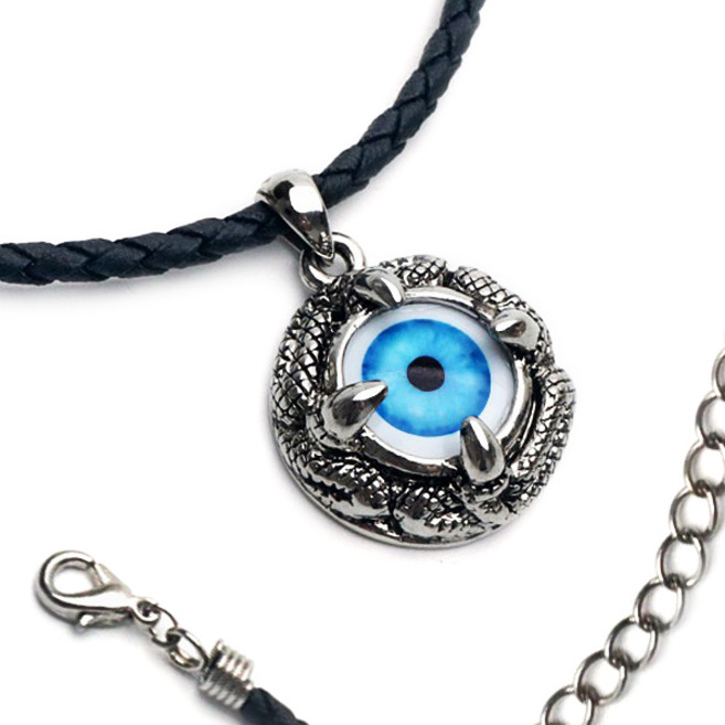 N0243 드래곤 아이 메탈 펜던트 가죽 목걸이