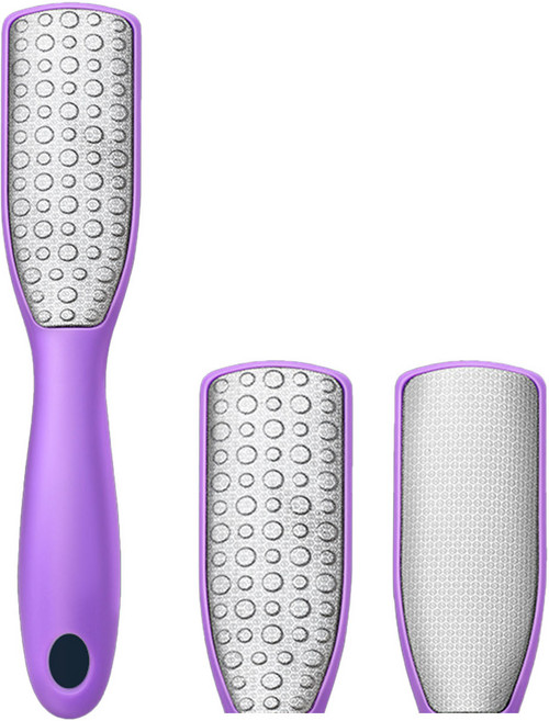 발 각질 제거기 양면 사용 스테인레스 풋케어, 보라색