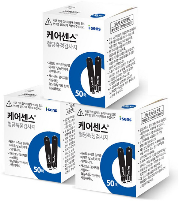 케어센스 혈당시험지, 3개, 50개입