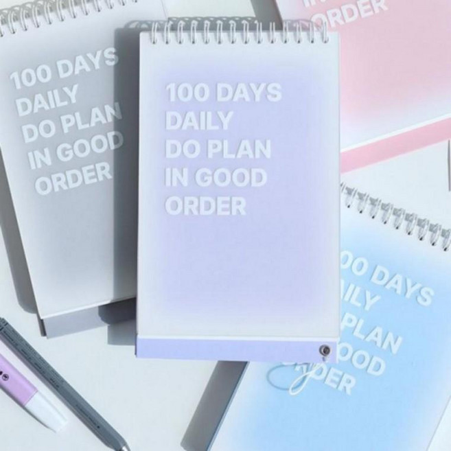 스터디 플래너 위클리 데일리 100일 탁상 공부 계획표 다이어리 고시 공시 수능 새해결심 공부기록, 스카이블루