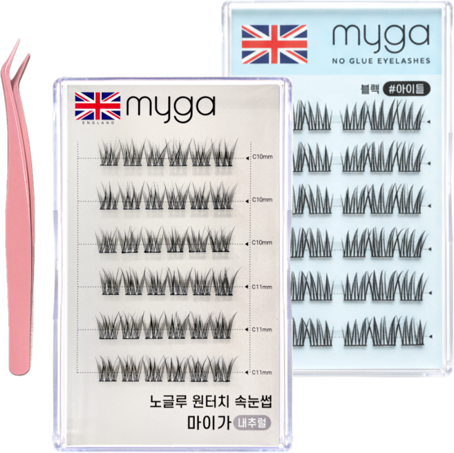 노글루 속눈썹 내추럴 핀셋 가닥속눈썹 또렷한 눈매 10mm/11mm, 1개, 핀셋내추럴아이돌