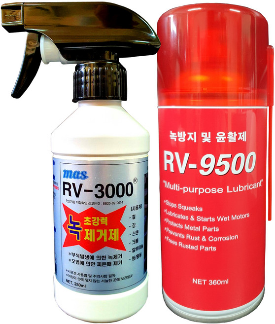마스 녹제거제 250ml + 녹방지제 360ml 세트, 1세트