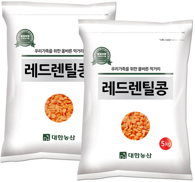 대한농산 레드렌틸콩 10kg (5kgx2봉) 렌틸콩, 5kg, 2개