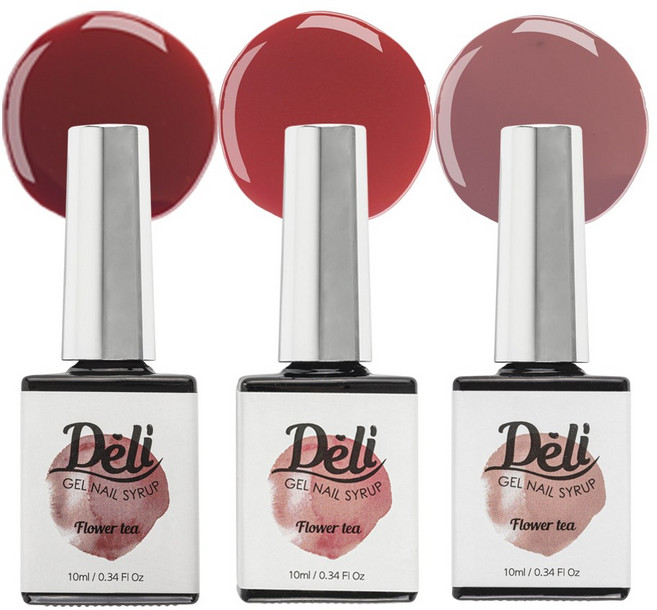 델리뷰티 젤네일 3종 세트 손 예뻐보이는 데일리 컬러 조합 셀프네일 추천, 1개, 10ml, [1위] 17 번트로즈+15 말린장미꽃+16 말린메밀꽃