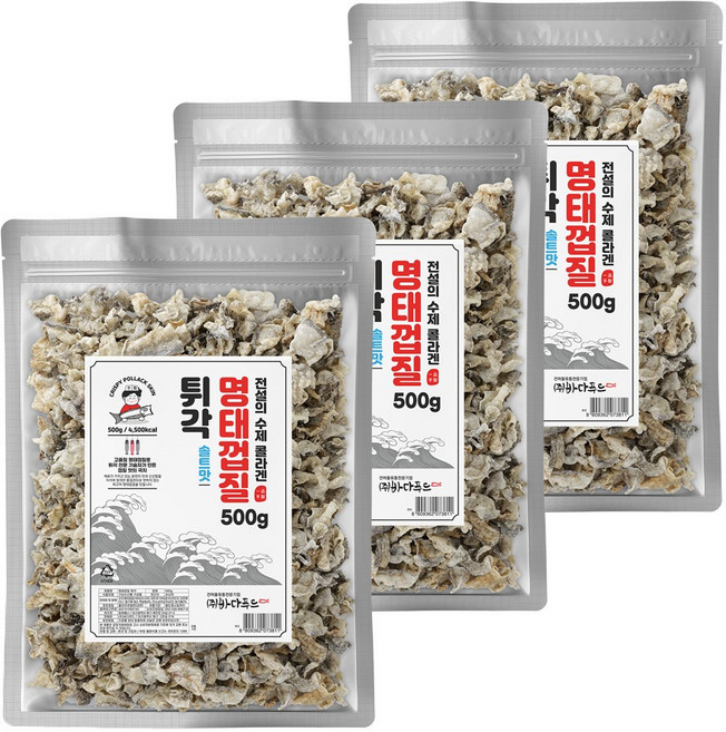 바다푸드 전설의 수제 명태껍질 튀각 500g, 3개