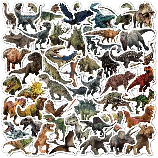 플레이그루 공룡 스티커 놀이 세트 50장, 1세트, 혼합색상