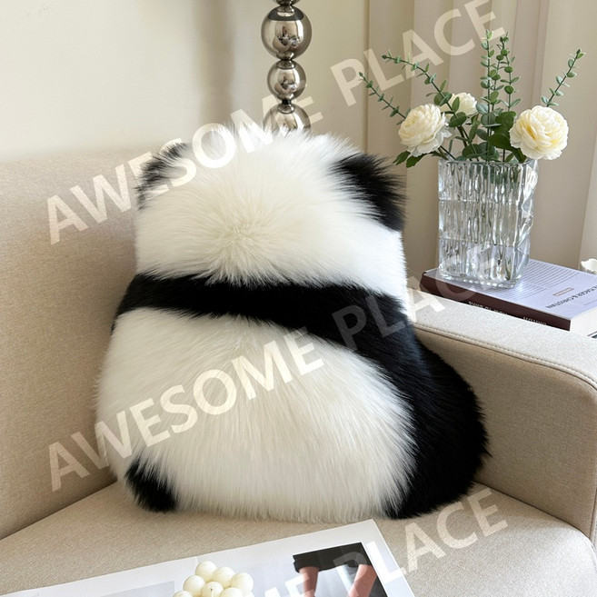 팬더쿠션 쇼파 쿠션 귀여운 등받이 인형 ., 50x54cm, 1. 긴머리팬더쿠션