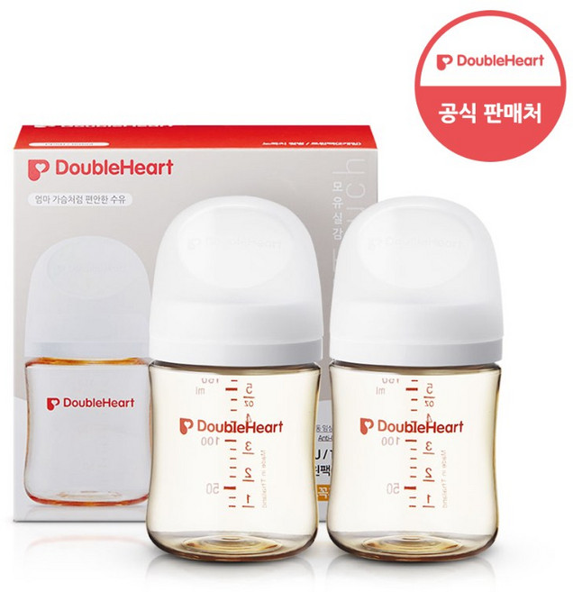 4위 - 더블하트 모유실감 베이직 제뉴인화이트 160ml 트윈팩(젖꼭지미포함), 1박스, 제뉴인 화이트