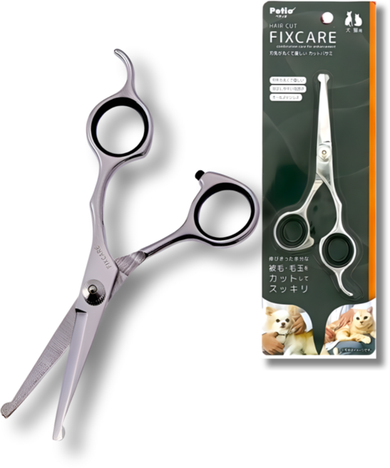 일본 페티오 반려동물 전용 커트 가위 눈가 발바닥 둥근 끝단 안전 컷트 FIXCARE, 1개