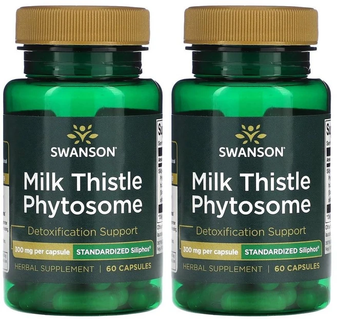 스완슨 밀크씨슬 파이토솜 피토솜 300mg 60캡슐 2병 Milk Thistle, 60정 - 쿠팡