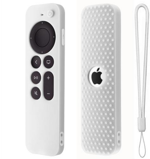 Apple Siri Remote 용 원격 커버 Apple TV 4K 2 세대 원격 충격 방지 슬리브 용 3 세대 실리콘 보호 원격 케이스, 1)WHITE