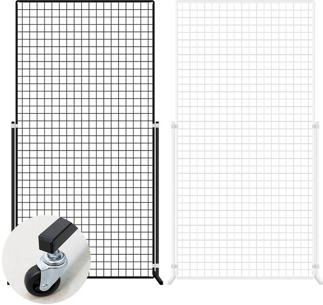 이동식 메쉬망 진열대 (망-다리-바퀴세트)-900x1800mm, 화이트, 1개