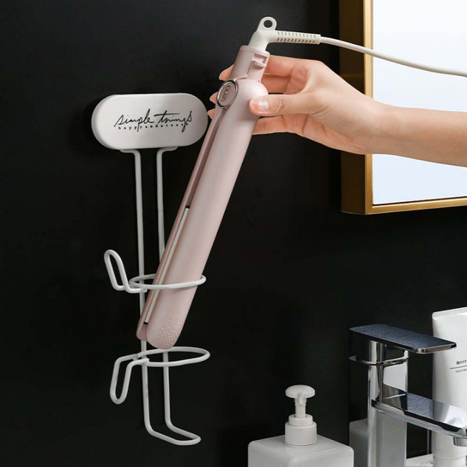 데일리공감 고데기거치대 헤어 매직기 보관 홀더 드라이기걸이 욕실용품, 화이트, 1개