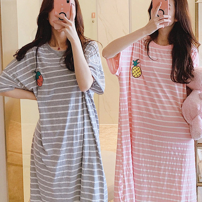 엔젤리크 여성 스트라이프 홈웨어 원피스 2종세트