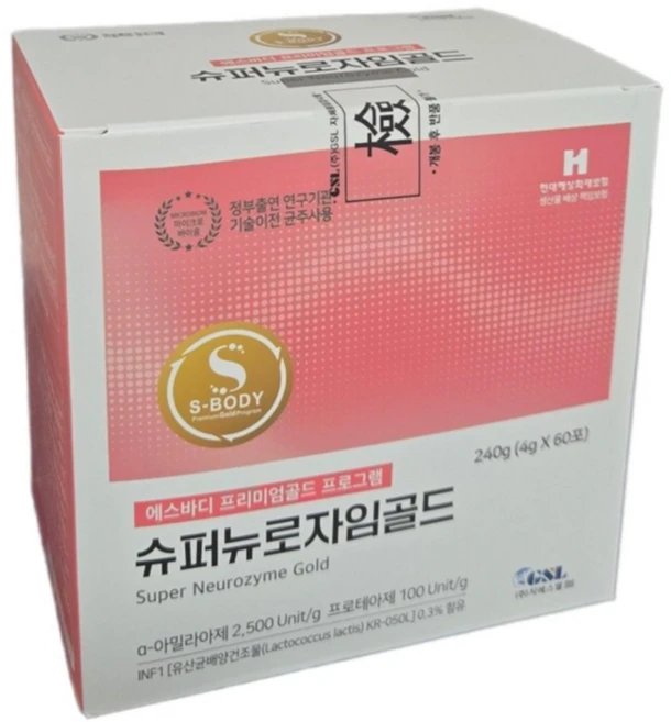 에스바디 슈퍼뉴로자임 골드(60포) 최신정품 지에스엘, 60개, 3ml - 쿠팡