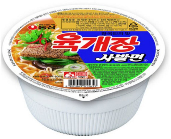 농심 육개장 사발면 86g, 3개