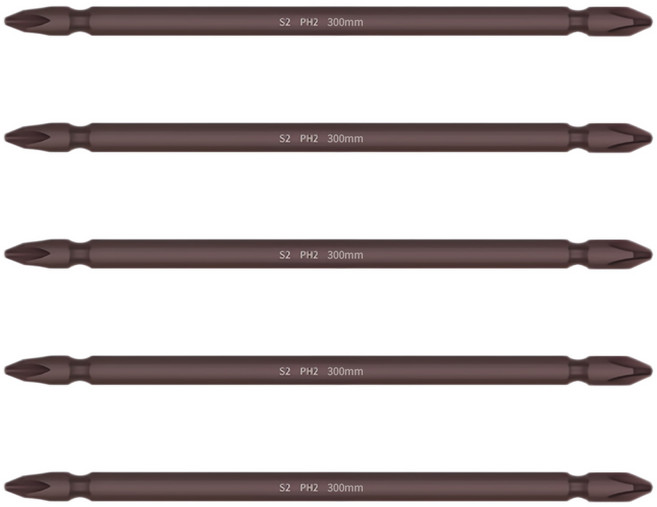 공구PXJ PH2 300mm 롱 양면 드라이버 비트 S2강 자석 십자 비트 전동드라이버용 5PCS, 5개