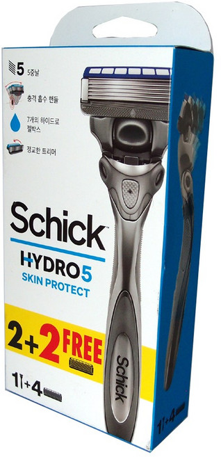 쉬크 하이드로5 스킨 프로텍트면도기 (날4입형) 5중면도날, 1개