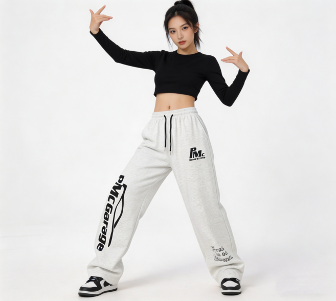 이지로지엑스 루즈핏 라인댄스바지 힙합 팬츠 스포츠댄스복하의 줌바댄스복 디디댄스 조거팬츠