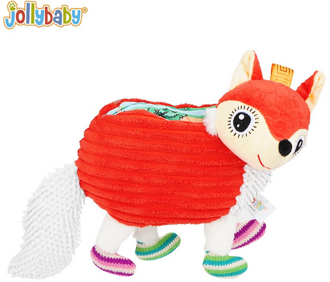 jollybaby兒童布書A5P立體動物造型觸摸書 帶響紙撕不爛玩具, 狐狸』