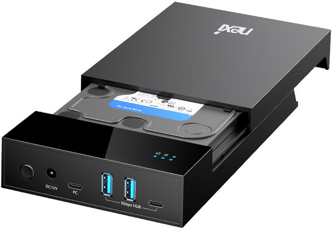 USB3.0 3.5인치 HDD 외장하드 케이스 3포트 USB허브 겸용, 1개, NX1708