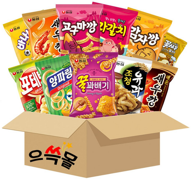 농심 봉지과자 선물세트 10종+꽃새우, 1세트, 5호