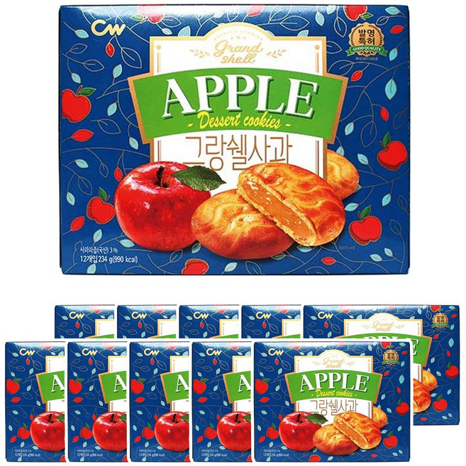 청우식품 그랑쉘 사과 쿠키, 234g, 10개