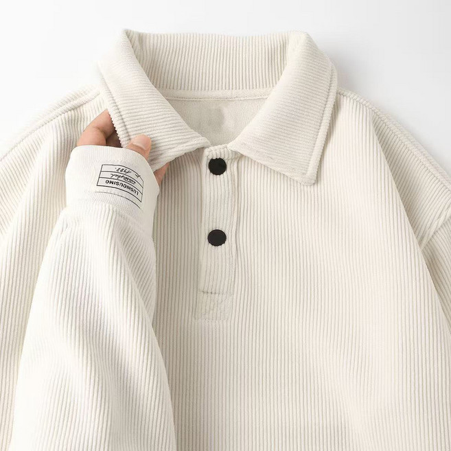 남성용 코듀로이 맨투맨 캐주얼 루즈핏 남자 터틀넥 긴팔 상의 가을 겨울 남성 긴팔 맨투맨티 CJJ