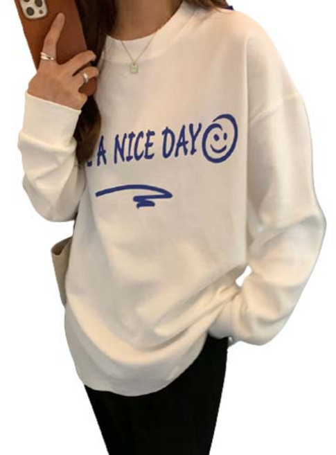 데이홀릭 나이스데이 루즈핏 긴팔티