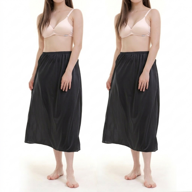 미소어패럴 국산 찰랑찰랑 비스코스 인견 속치마 2매 세트