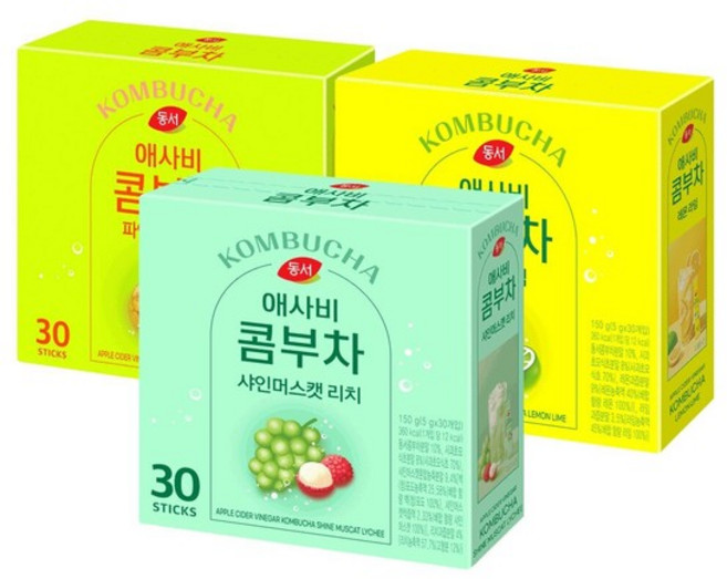 동서 애사비 콤부차 샤인머스캣리치 30T+파인애플망고30T+레몬라임30T, 없음, 5g