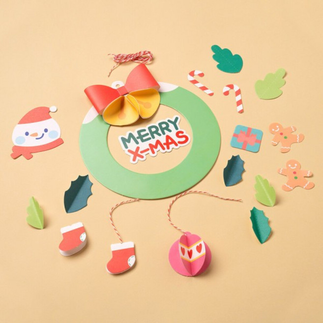 민화샵 크리스마스 종이리스 만들기XDPPP0290, 단품, 단품