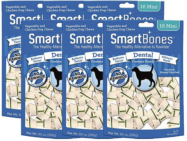 스마트본 강아지 미니 간식 16p, 덴탈, 255g, 6개