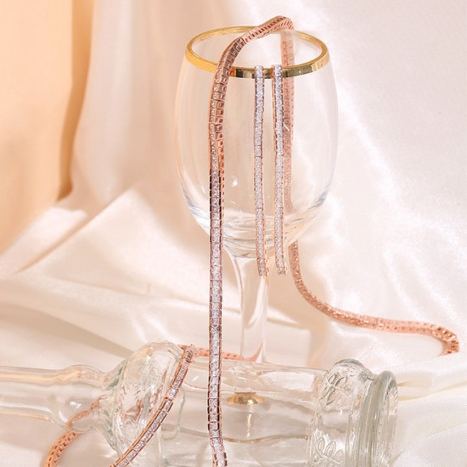 14k 골드 귀걸이/목걸이/팔찌SET 플루 크리스탈 테니스 SET SET0111