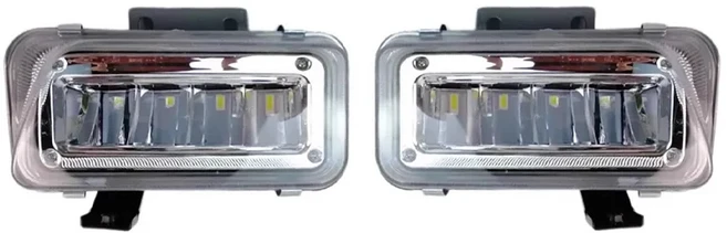 이스즈 700P 엘프 트럭용 흰색 LED 전면 범퍼 안개등 운전등 안개등 방향지시등 알루미늄 합금 소재 1쌍, 01 Left and Right