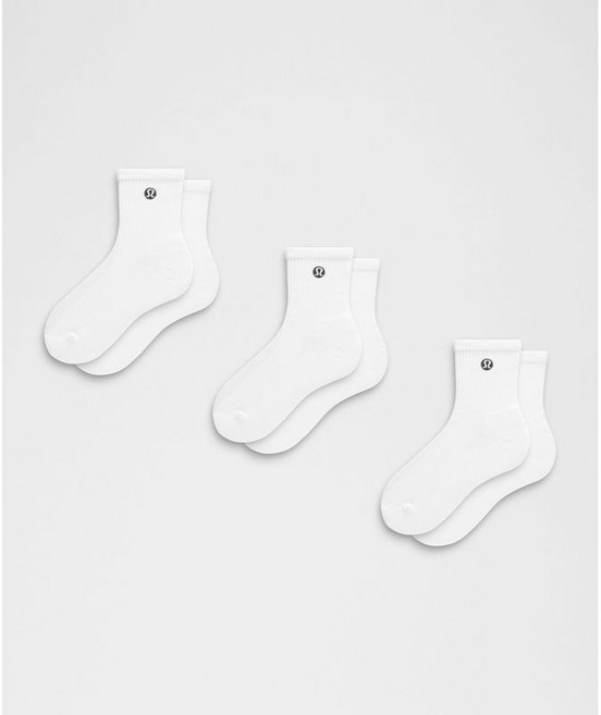 [국내매장판] 룰루레몬 유니 데일리 에센셜 쿼터 삭스 *3팩 WHT LU9CE5S-0002 282616