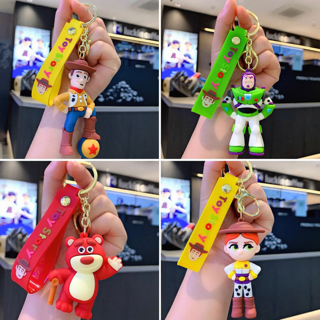 [4종] 토이스토리 가방고리 굿즈 피규어 열쇠고리 자동차 키체인[4종 세트], 1세트, 4가지