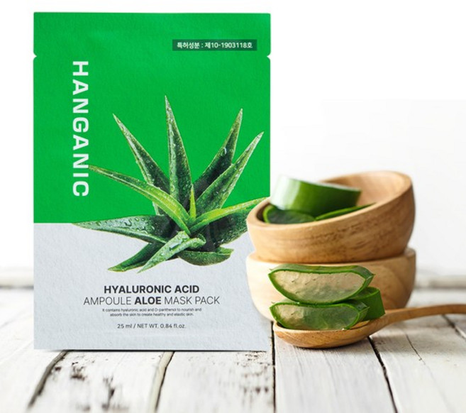 한가닉 히알루론산 앰플 알로에 마스크팩, 1개, 25개입