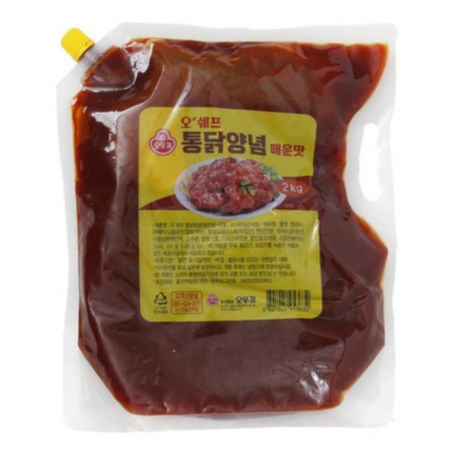 통닭양념(매운맛) 2kg/오뚜기치킨양념소스, 1개, 2kg