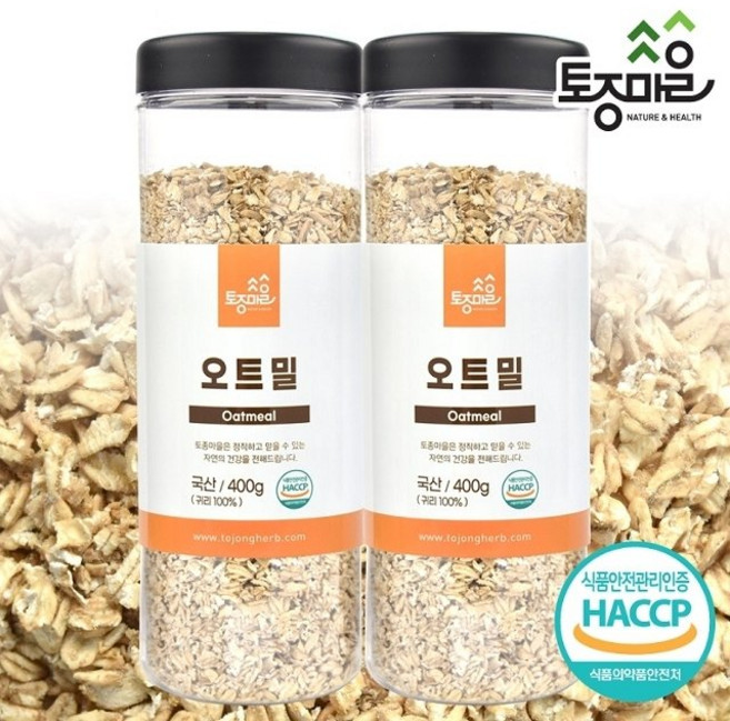 [토종마을]HACCP인증 국산 오트밀 400g X 2통, 2개