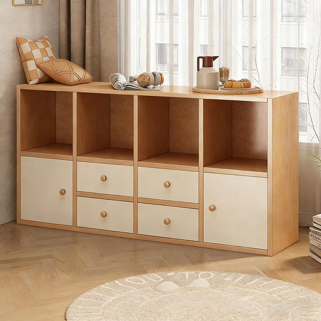 다단 오픈형 수납장 장난감 책 정리 선반 거실 아이방 정리함, 3단, 노란색