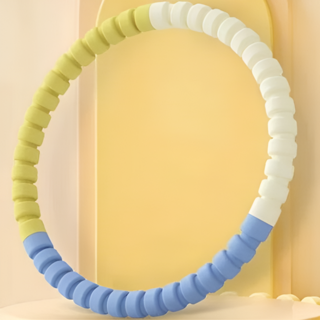 이끌림 다이어트 스펀지훌라후프 고탄성 뱃살지압, 1개, 블루 옐로우, 750g