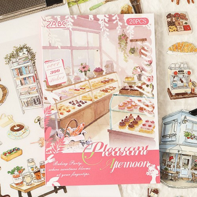 앨리스앤 빈티지 다꾸 조경 스티커북 맛있는 시간, 1개, 티타임 (HR067)