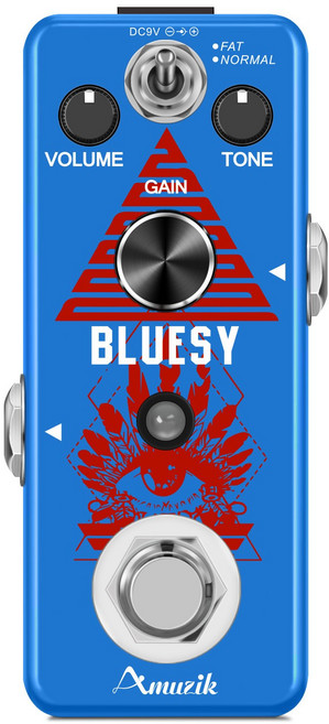 블루지 오버드라이브 기타 페달 블루스 드라이버 디스토션 빈티지 오버드라이브 이펙트 웜/핫 2가지 모드 미니 사이즈 트루 바이패스 Bluesy Overdrive Pedal, 1개